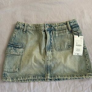 Zara Demin Cargo Skirt TRF